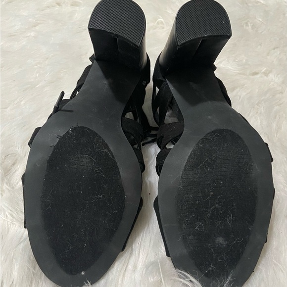 Just Fab 4Inch LaceUp Black Heels - Picture 5 of 5